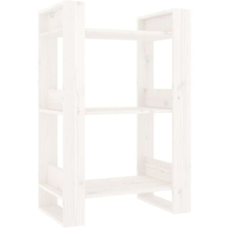 Estantería para Libros Librería Divisor de espacios madera pino blanco  40x35x135 cm ES15326A