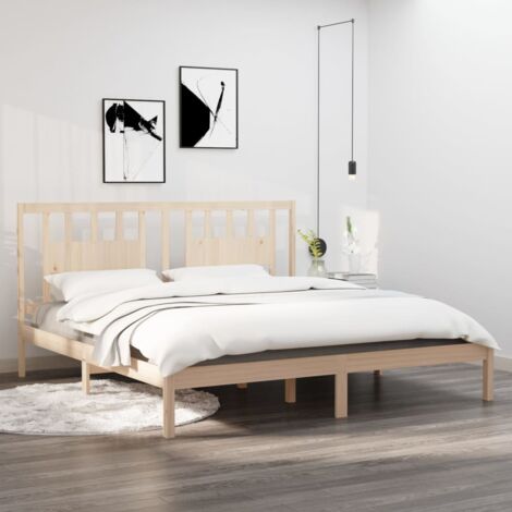 Maison Exclusive Cama de palets de madera maciza de pino 160x200