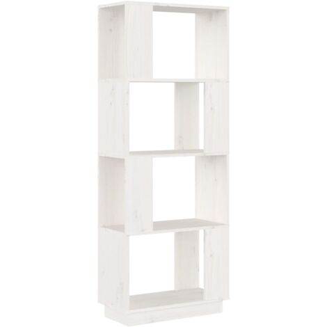 Estantería para Libros Librería Divisor de espacios madera pino blanco  80x25x101 cm ES17668A