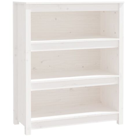 Estantería para Libros Librería madera maciza de pino blanca 80x35x97 cm  ES38865A