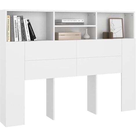Cabecero de cama para dormitorio  Mueble cabecero estilo moderno  blanco 140x19x103,5 cm ES30279A