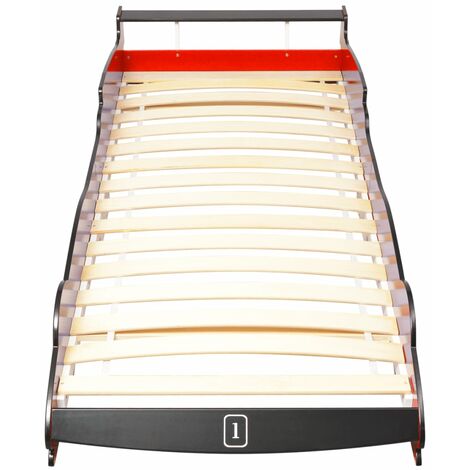 Cama infantil Moderno Estructura de cama con forma de coche carreras y LED  90x200 cm azul