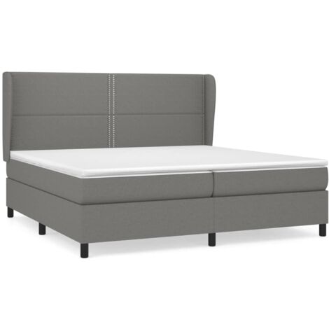 Estructura de cama box spring tela color crema 160x200 cm - Conforama