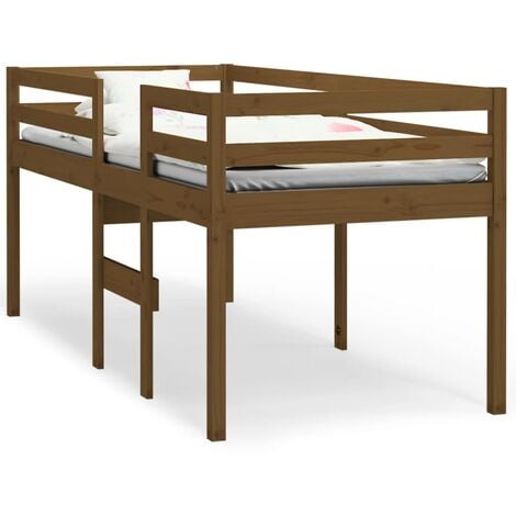 Cama alta para niños con tobogán madera maciza pino 80x200 cm