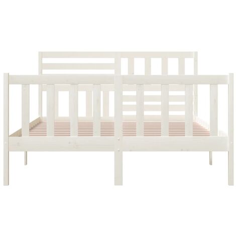 Cama Moderno Estructura de Cama para adulto de madera maciza negra 150x200  cm ES14396A