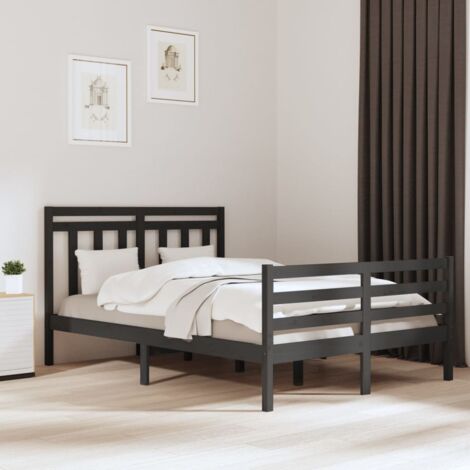 Maison Exclusive Estructura cama madera maciza pino doble negra 120x190 cm