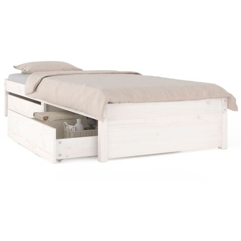 Cama con cajones Moderno  Estructura de Cama para adulto  blanco 100x200 cm ES37065A