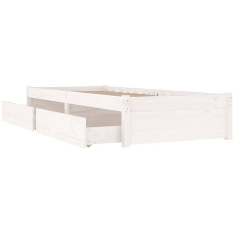Cama con cajones Moderno  Estructura de Cama para adulto  blanco 100x200 cm ES37065A