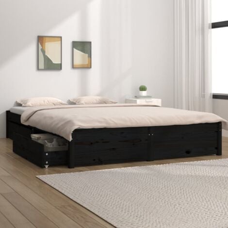 Maison Exclusive Estructura de cama de madera maciza doble 135x190 cm