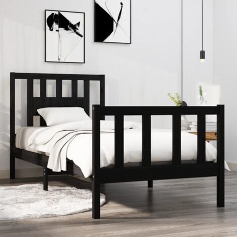Maison Exclusive Estructura cama individual madera maciza pino blanco 90x190  cm