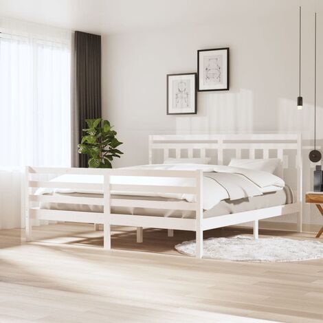 Estructura de cama madera maciza Super King 180x200 cm