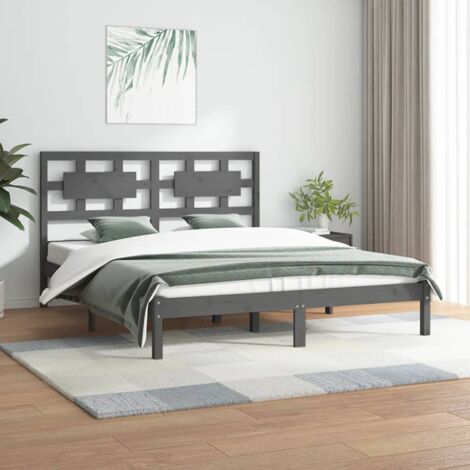 Estructura de cama madera pino gris doble RU 135x190 cm