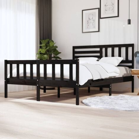 vidaXL Estructura de cama de metal negro 160x200 cm