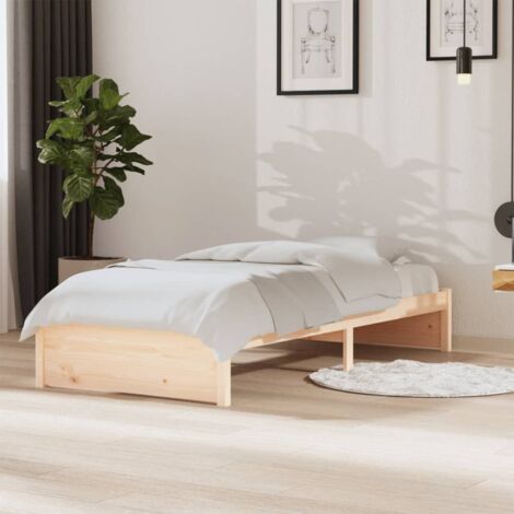 Estructura de cama de madera maciza 90x190 cm individual