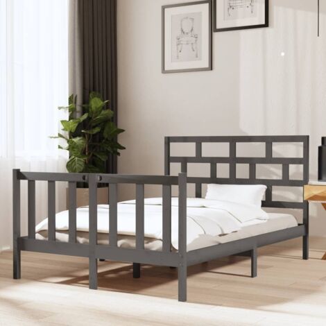 Maison Exclusive Estructura cama de matrimonio madera de pino marrón  135x190 cm