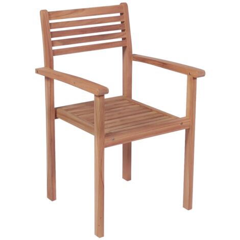 Juego de 4 sillas madera maciza de teka estilo rustico para comedor