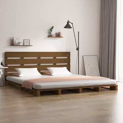 Maison Exclusive Estructura de cama madera maciza de pino marrón miel  160x200 cm