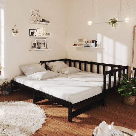 Sofá cama doble tapizada con cama nido, sofá cama nido tamaño individual,  soporte de listones de madera (beige)