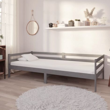 Maison Exclusive Sofá cama nido con colchón tela gris oscuro 90x200 cm