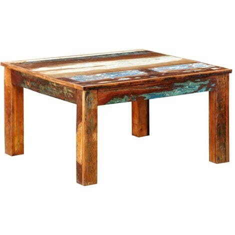 Mesa De Centro Mesita De Sal N Cuadrada De Madera Reciclada Tre Maisonchic