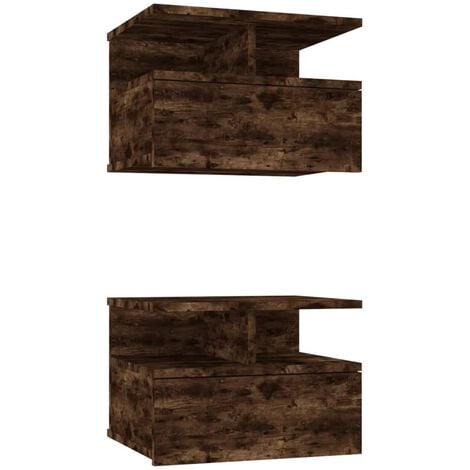 Mesa auxiliar redonda de madera de roble natural de 2 niveles, mesa  auxiliar compacta de madera pequeña con estante de almacenamiento, mesita  de noche