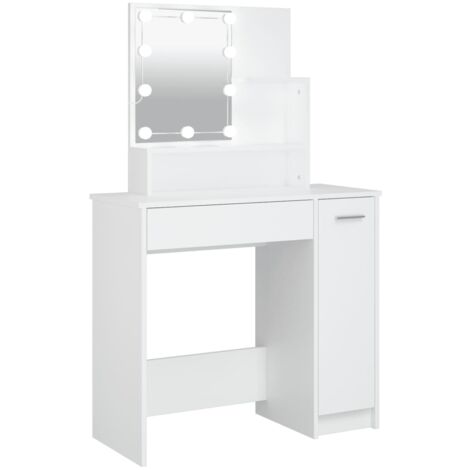 Tocador con LED  Mesa de maquillaje  Mesa consola tocador blanco 86,5x35x136 cm ASE18087 MaisonChic