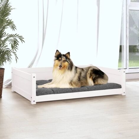 Cama de perros Cama para mascotas madera maciza de pino blanco 95