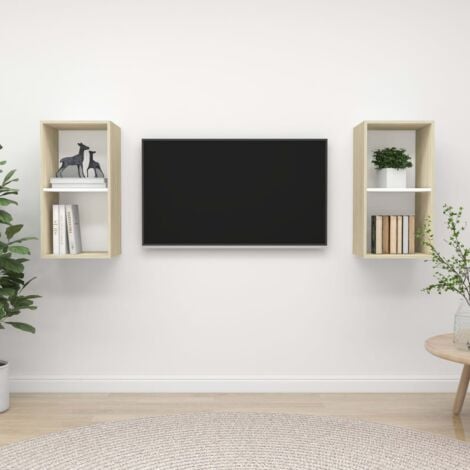 More Wood Mueble TV 260x43cm pared salón moderno madera blanca