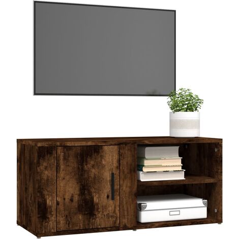 Maison Exclusive Mueble TV de pared 2 uds madera contrachapada roble  100x30x30cm