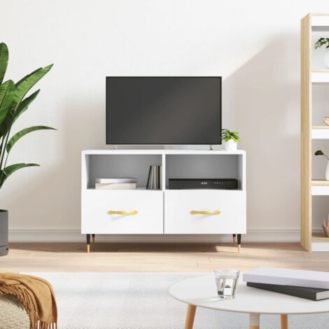 Mueble TV modelo Nora H2 (160 cm) en color blanco y negro