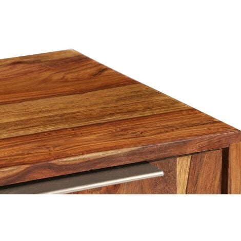 Mueble TV madera maciza sheesham acabado miel 140x30x40 cm
