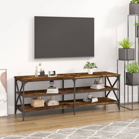 Mueble TV Mesa de TV Mueble de salón madera contrachapada roble ahumado  140x40x50 cm DSA14469 MaisonChic