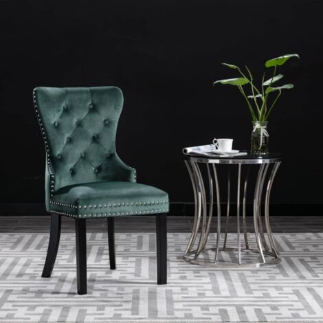 Sillas de comedor,Sillas de Cocina,Muebles de comedor 4 uds terciopelo verde  oscuro NHU54742 MaisonChic