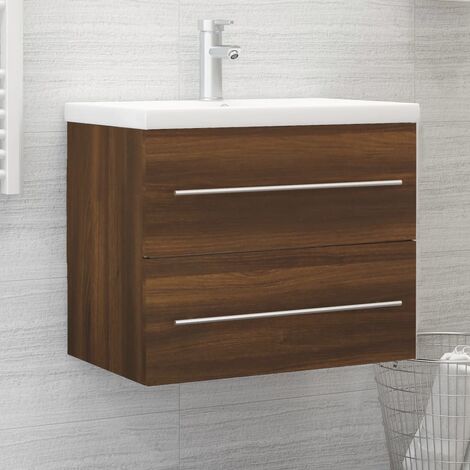 Mueble lavabo, Mueble de baño, Armario para Debajo del Lavab madera contrachapada roble marrón 60x38,5x48 cm BHF2456 MaisonChic