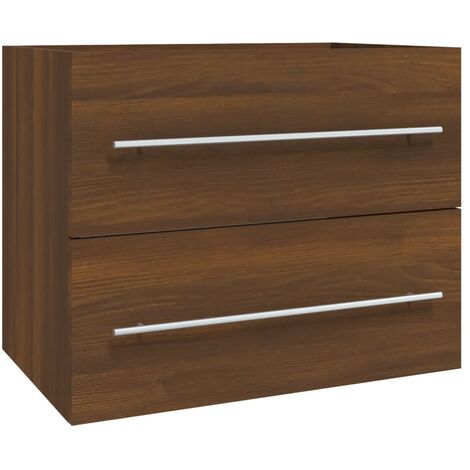 Mueble lavabo, Mueble de baño, Armario para Debajo del Lavab madera contrachapada roble marrón 60x38,5x48 cm BHF2456 MaisonChic