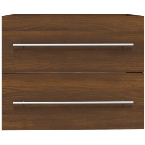 Mueble lavabo, Mueble de baño, Armario para Debajo del Lavab madera contrachapada roble marrón 60x38,5x48 cm BHF2456 MaisonChic