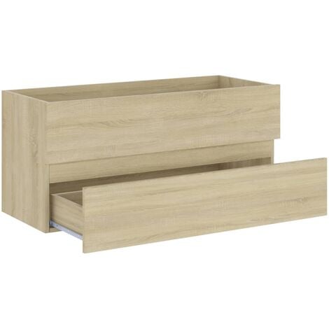 Mueble lavabo, Mueble de baño, Armario para Debajo del Lavab madera contrachapada roble Sonoma 100x38,5x45 cm BHF3833 MaisonChic