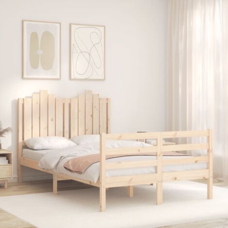 Estructura de cama Marco de Cama Somier de Cama con cabecero madera maciza  120x200 cm SDV365692