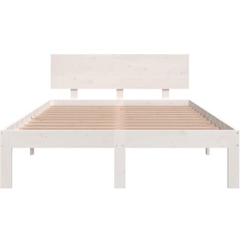 Estructura de cama Marco de Cama Somier de Cama madera maciza blanco 120x190  cm SDV183808 MaisonChic