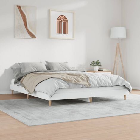 Estructura de cama Marco de Cama Somier de Cama madera contrachapada blanca  150x200 cm SDV121907 MaisonChic