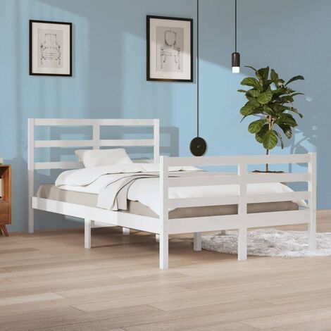 Estructura de cama con somier metal blanco 120x200 cm