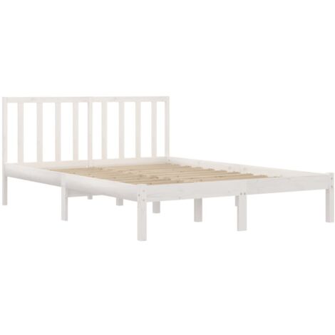 Estructura de cama Marco de Cama Somier de Cama madera contrachapada blanca  150x200 cm SDV121907 MaisonChic