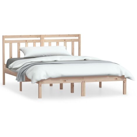 Estructura de cama Marco de Cama Somier de Cama madera maciza de pino  120x200 cm SDV100722