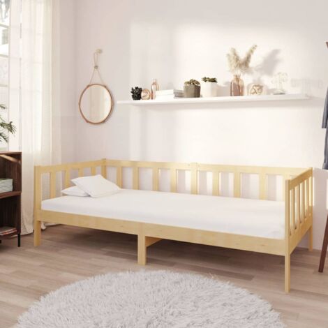 Sofá cama extensible de madera maciza de tamaño individual con nido, marco  moderno de sofá cama individual/doble, diseño individual a King para