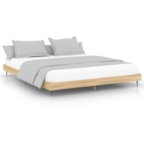 VidaXL Estructura de cama con cabecero piecero roble Sonoma