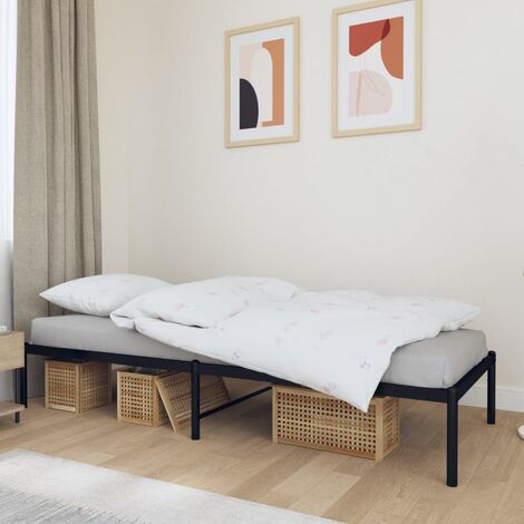 Furnitable Somier de cama individual de 90 x 190 cm con gran espacio de  almacenamiento para niños o adultos, color negro