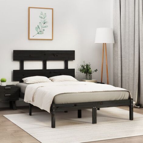 vidaXL Estructura de cama con somier metal negro 120x200 cm
