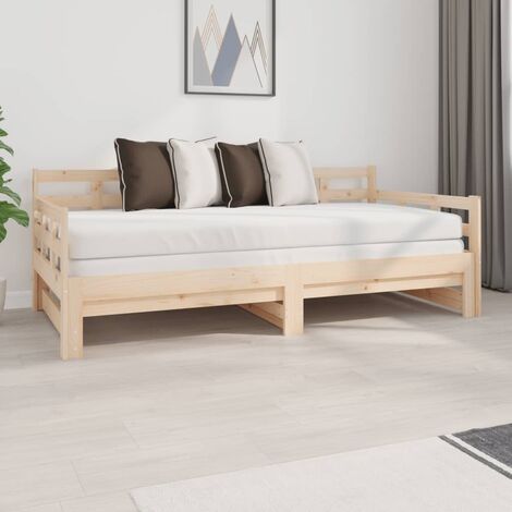 Cama extensible individual con cama nido y dos cajones de almacenamiento,  marcos de madera para sofá cama con madera de pino para niños,  adolescentes