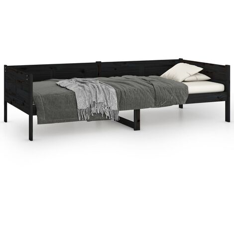 VidaXL Sofá cama nido con colchón terciopelo negro 90x200 cm
