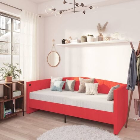 Sofá cama de suelo, sofá cama plegable, sofá cama, sofá reclinable con 2  almohadas para sala de estar (rojo)